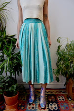 Cyan Pleated Skirt