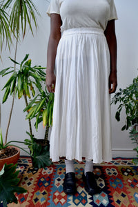 White Silk Scrunch Skirt