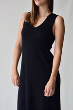 Deep Black Merino Maxi Dress