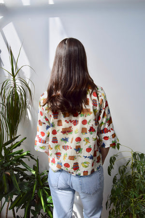 Vintage Fruit Basket Blouse