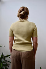 Tan Ribbed Knit Mock Neck