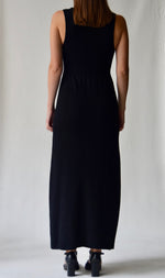 Deep Black Merino Maxi Dress