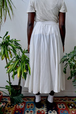 White Silk Scrunch Skirt