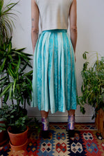 Cyan Pleated Skirt