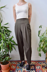 Eighties Green Wool Trousers