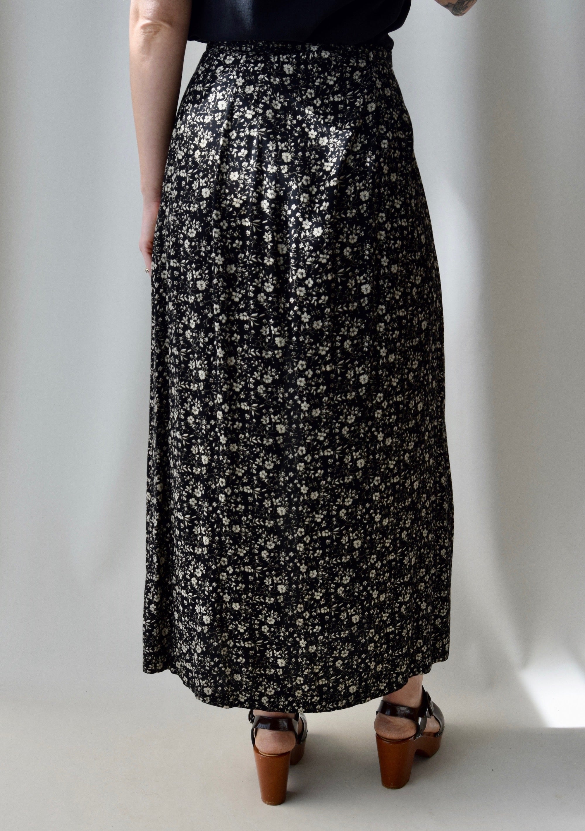 Micro Floral Belted Skirt