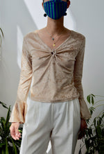 Champagne Crushed Velvet Top