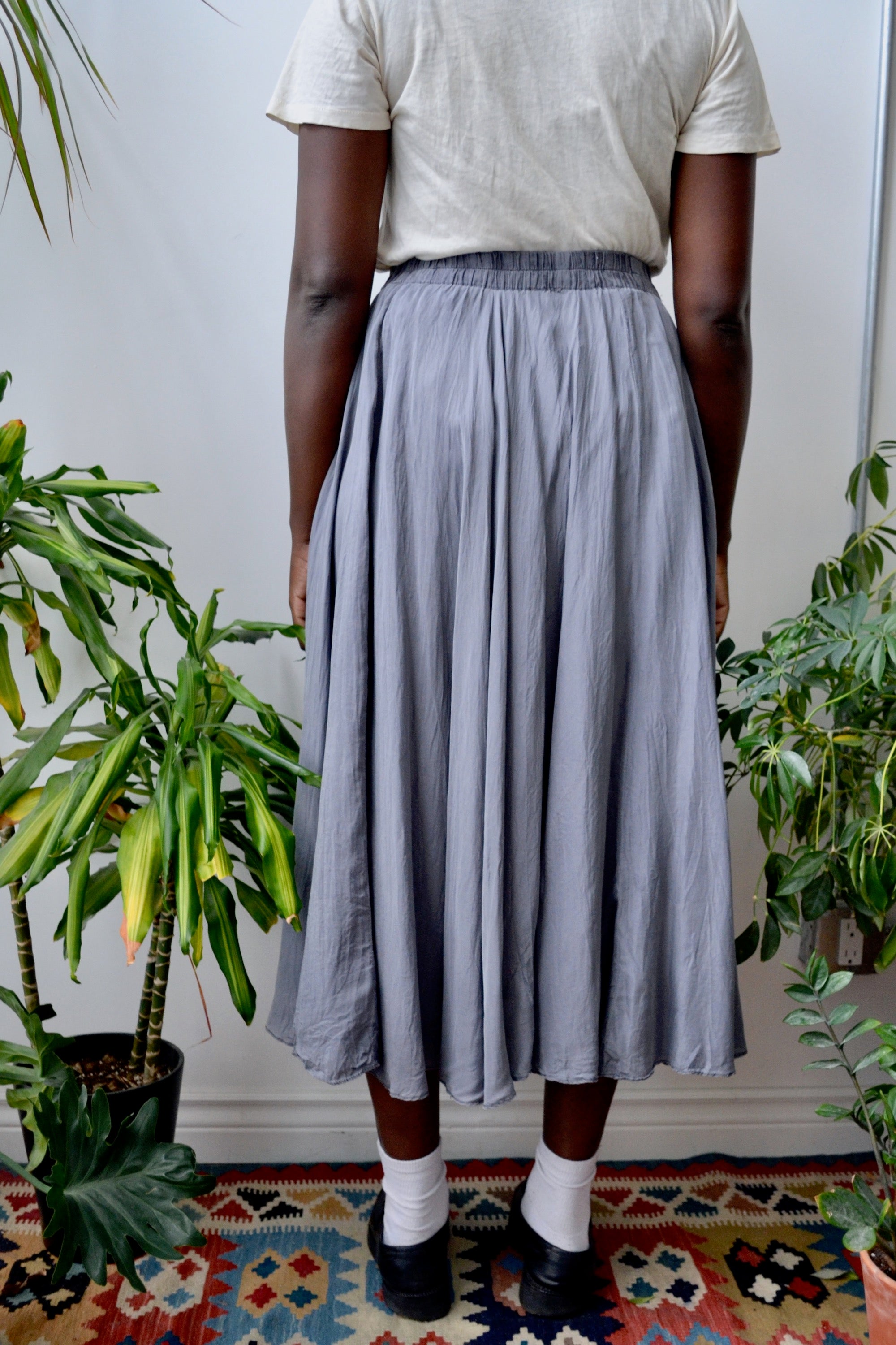 Grey Silk Skirt