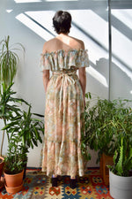 Seventies Muted Floral Mid Sommar Dress