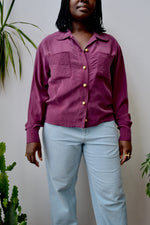 Quilted Collar Silk Blouse