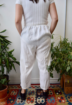 White Linen Lounge Pants