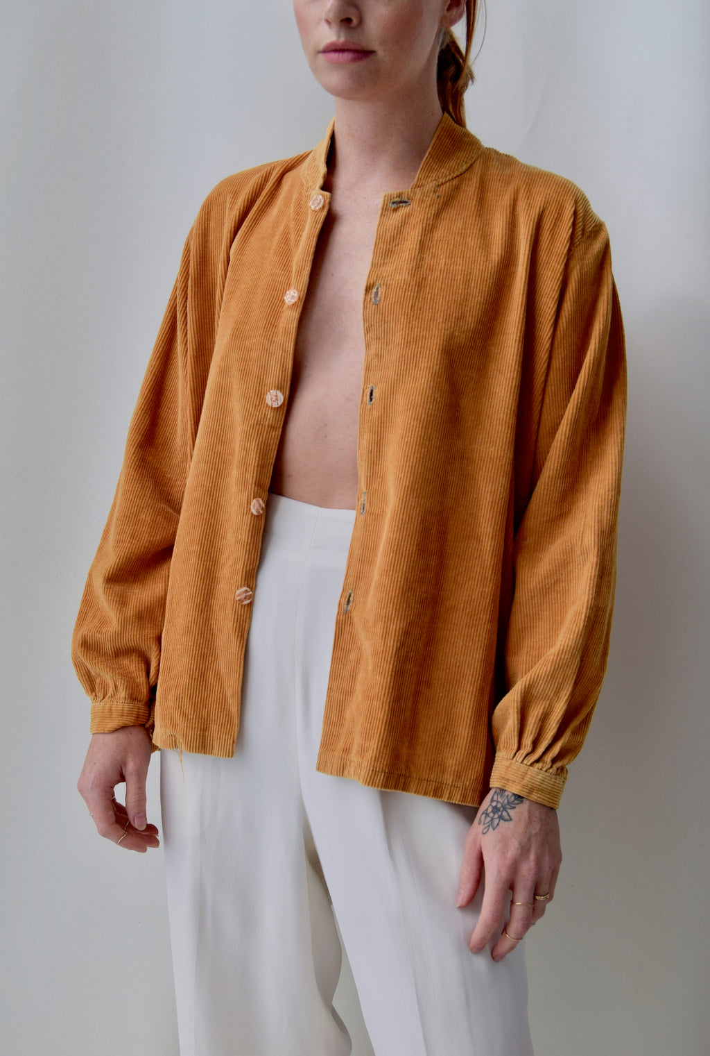 Golden Corduroy Shirt Jacket
