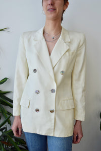 Cream Silk Designer Blazer