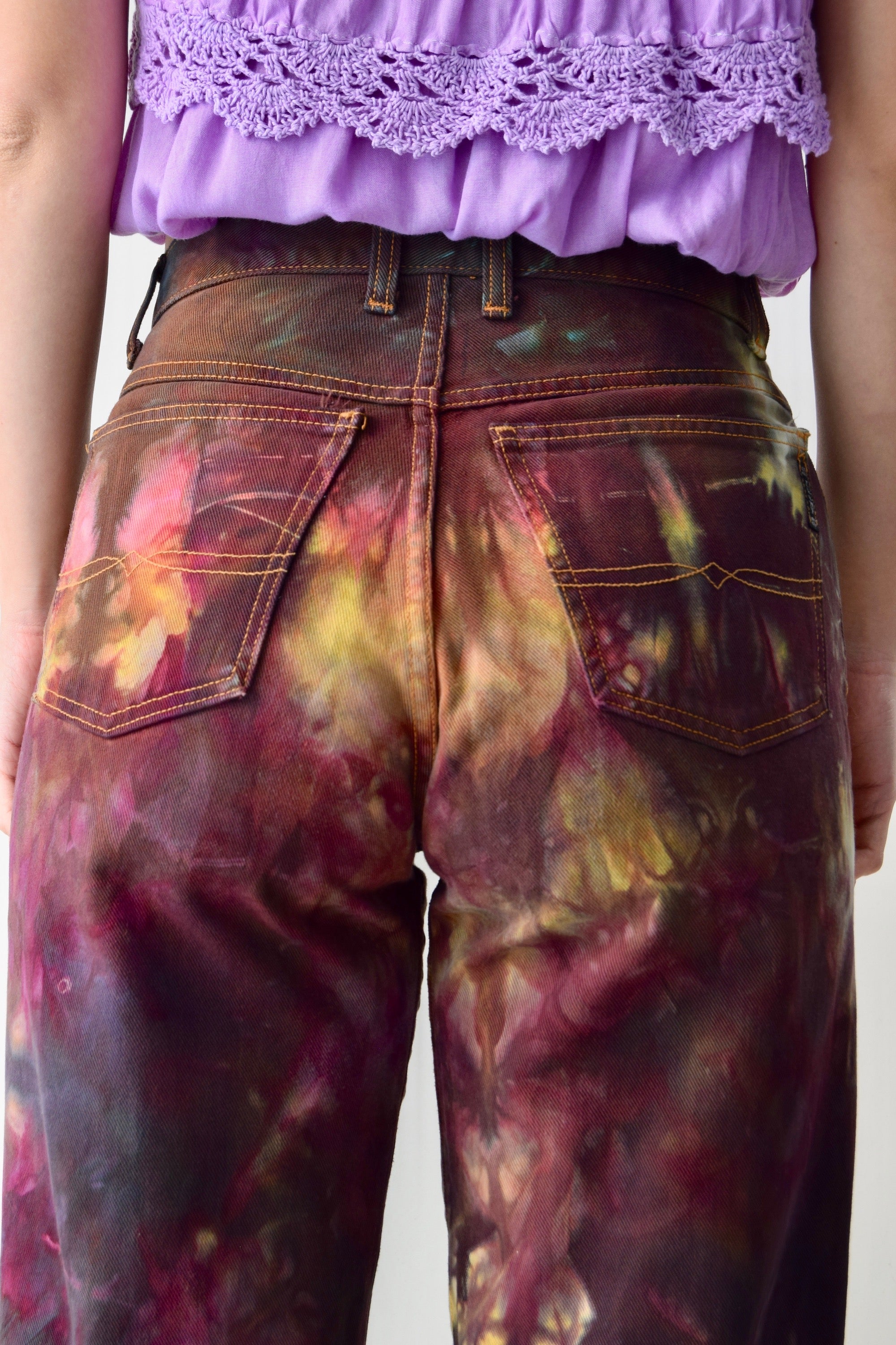 Vintage Eggplant Tie Dye Lucky Jeans