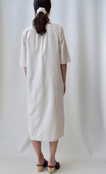 Ivory Raw Silk Shirt Dress