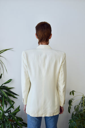 Cream Silk Designer Blazer