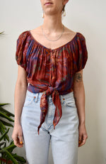 Vintage Gauzy Rayon Tie Top