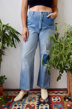 Vintage Patched Flare Jeans