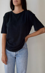 Pitch Black Raw Silk Tee