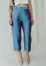 Raw Silk Oil Slick Trousers