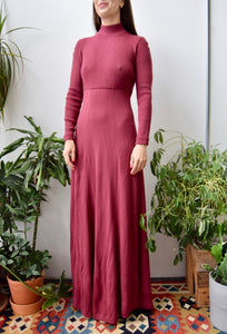 Seventies HUBBA HUBBA Cranberry Sweater Gown