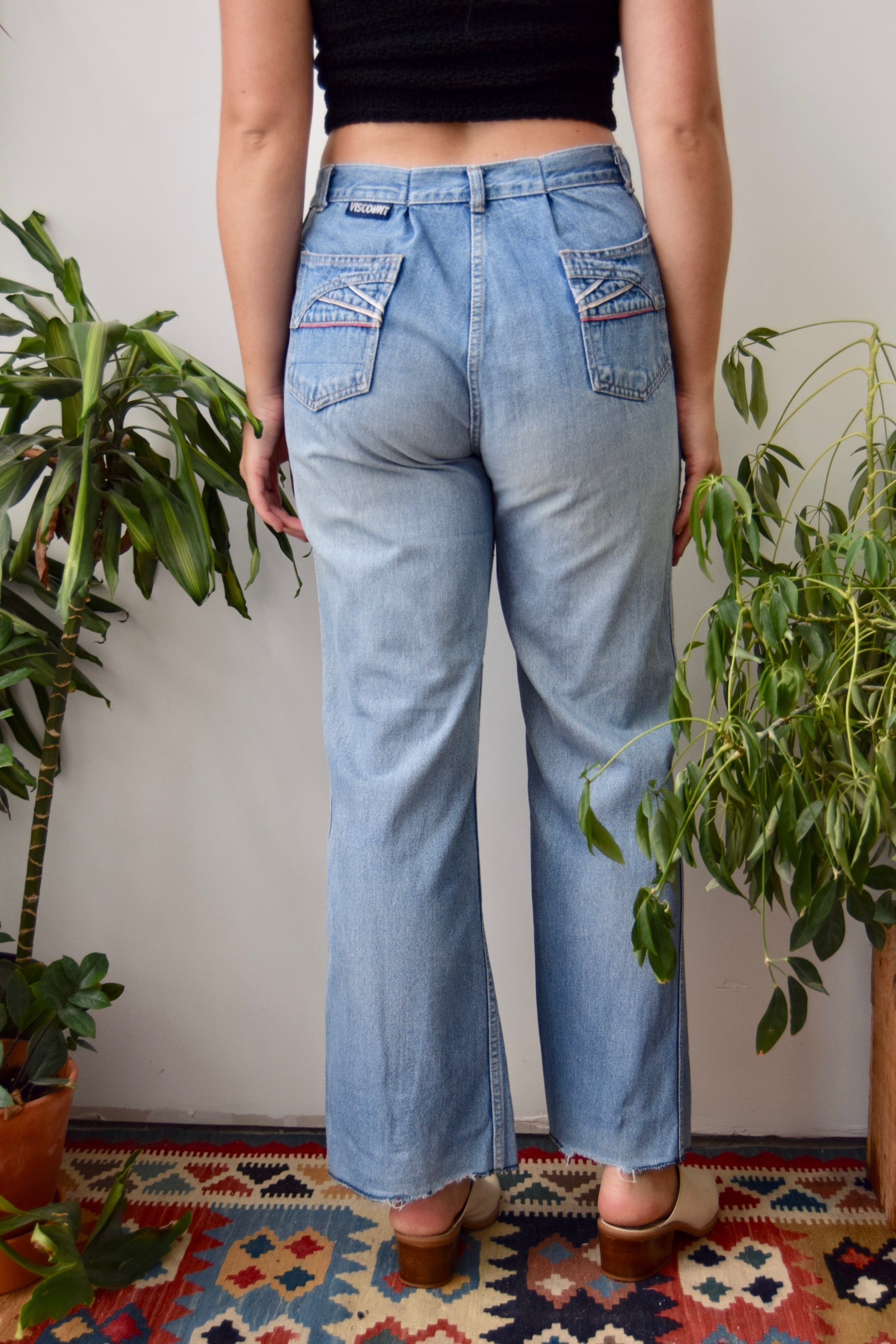 Vintage Patched Flare Jeans