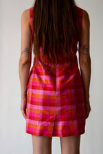 Sunset Check Silk Dress