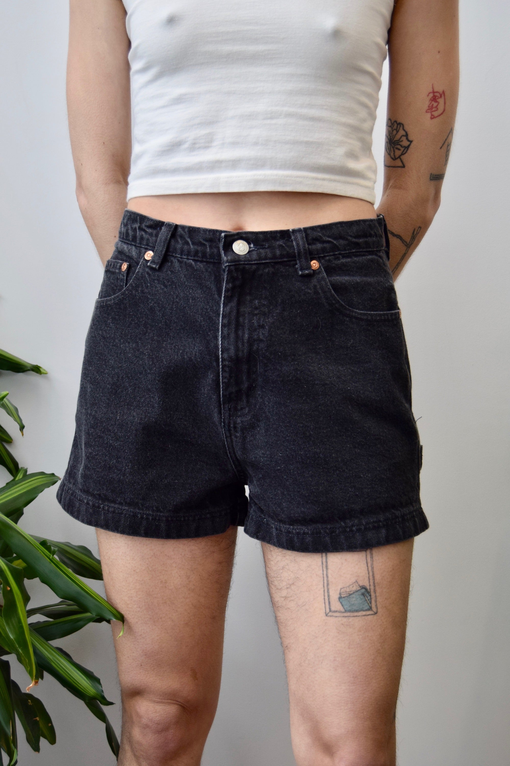 Black Denim Shorts