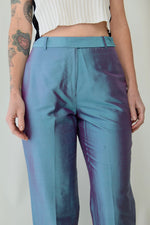 Raw Silk Oil Slick Trousers