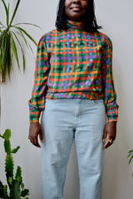 Plaid Turtleneck Blouse