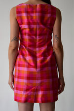 Sunset Check Silk Dress