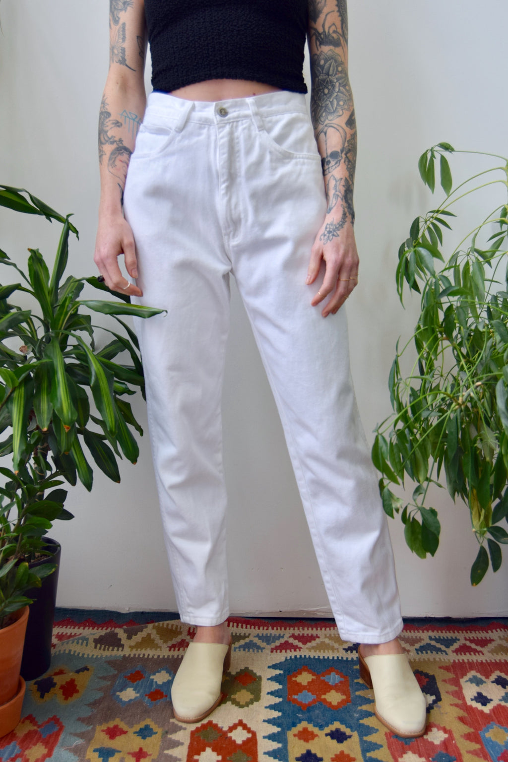 Bill Blass White Mom Jeans