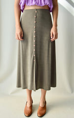 Slinky Sage Midi Skirt