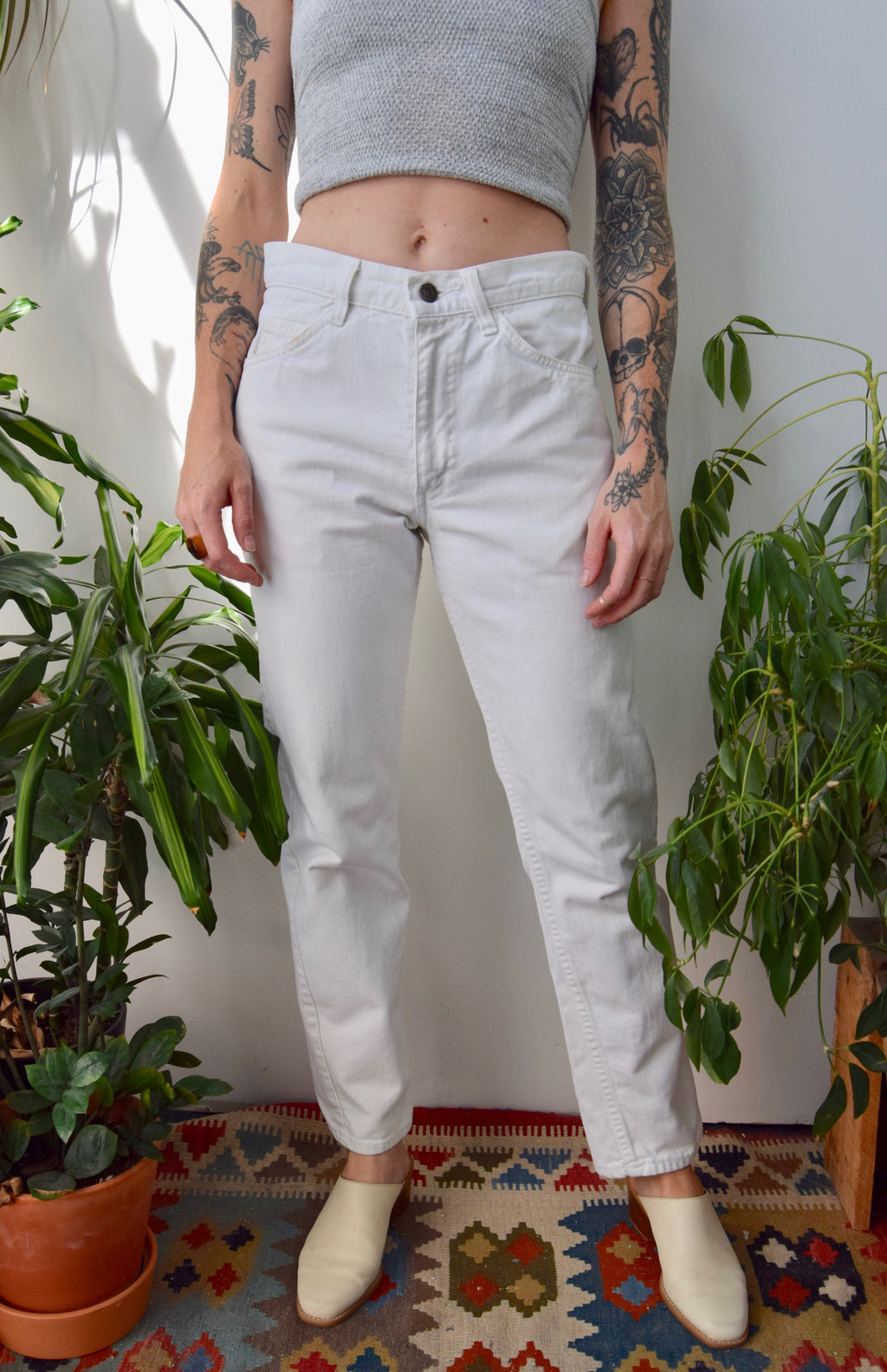 White Levi's Big E Jeans