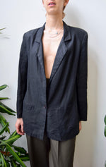 Black Linen Blazer