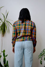 Plaid Turtleneck Blouse