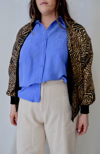 Satin Leopard Windbreaker Jacket