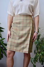 Grid Wool Skirt