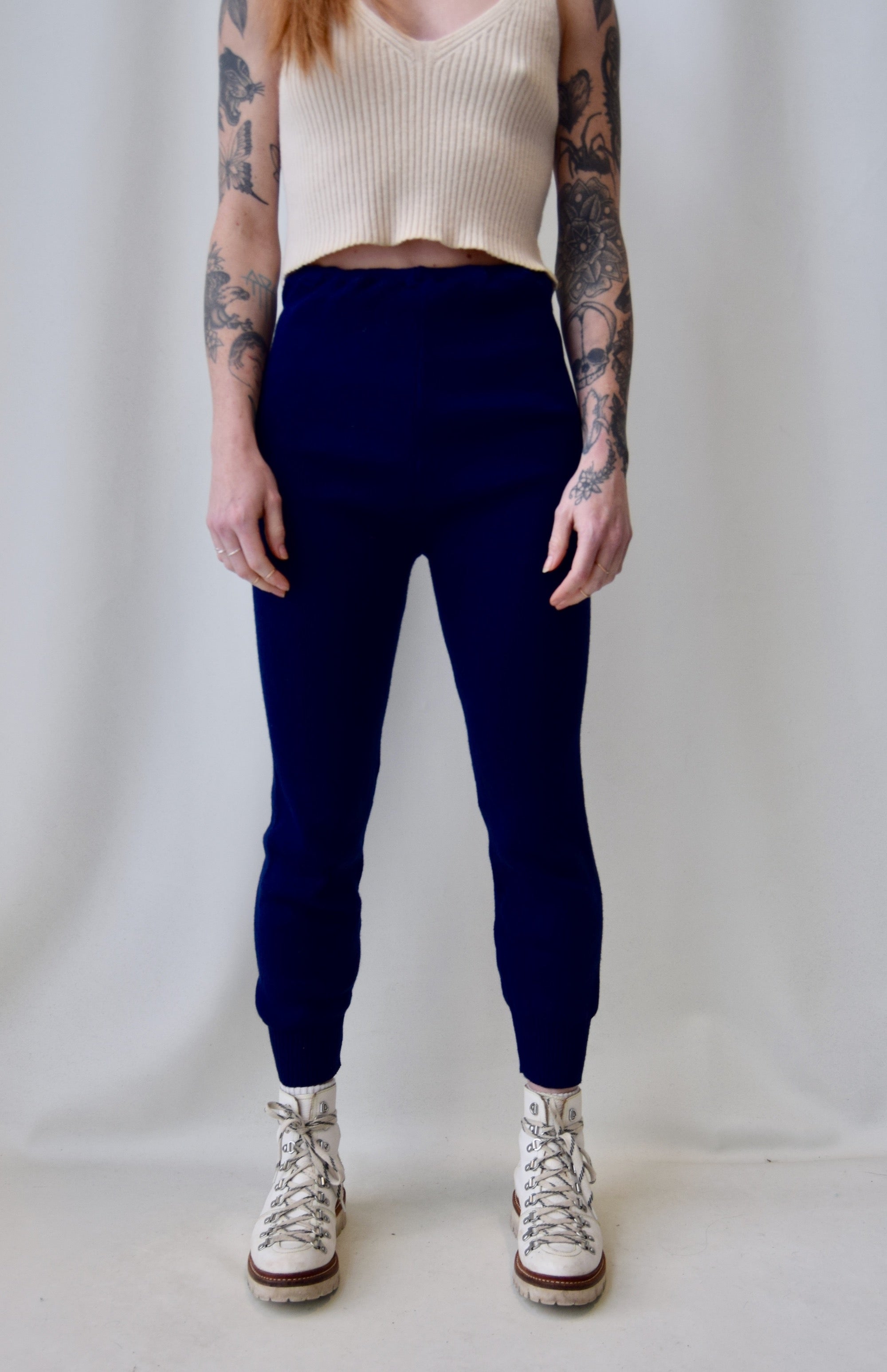 Navy Knit Leggings