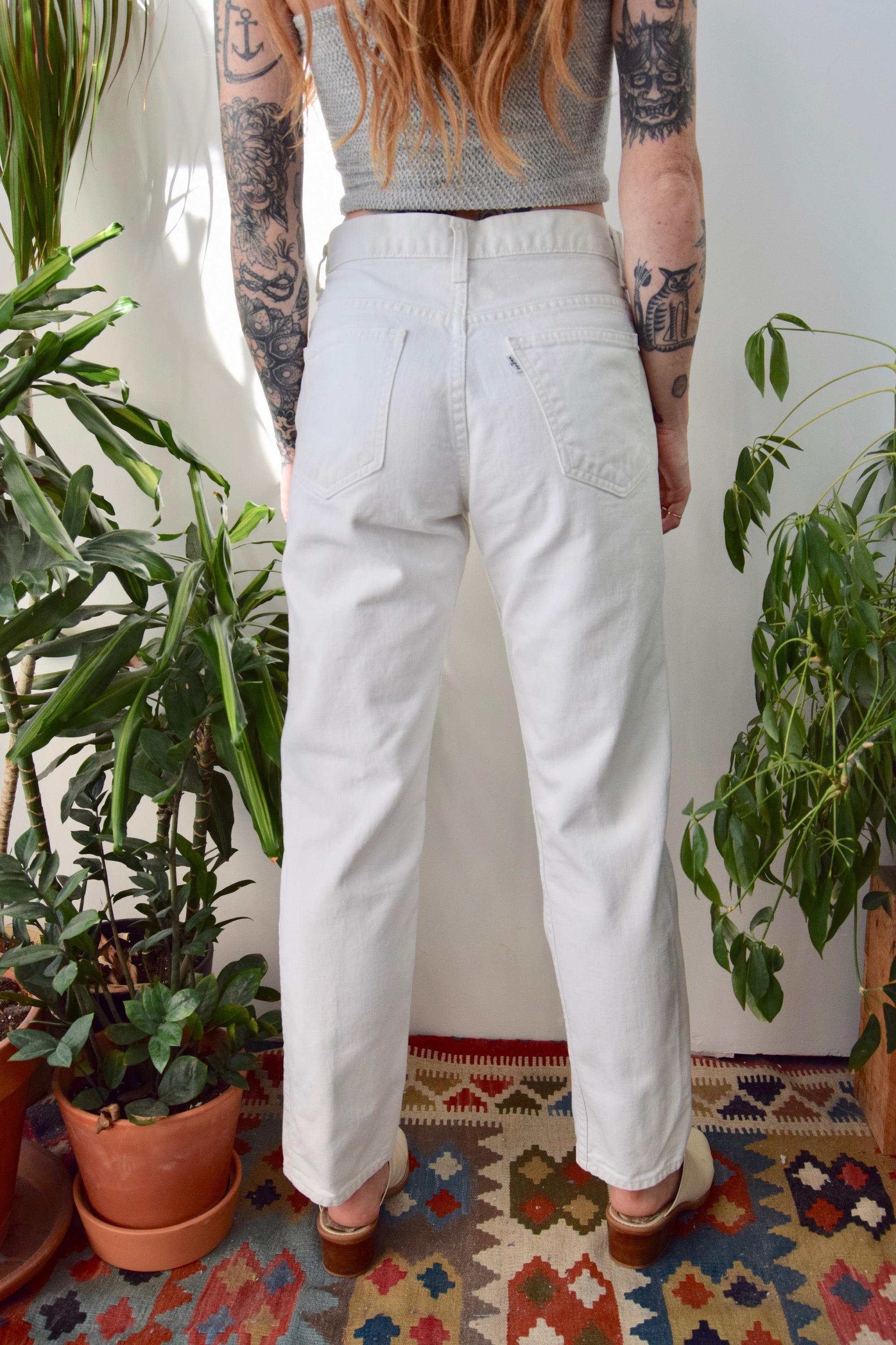 White Levi's Big E Jeans