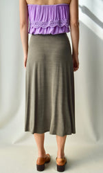 Slinky Sage Midi Skirt