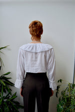 Gauzy Cotton Ruffle Crop