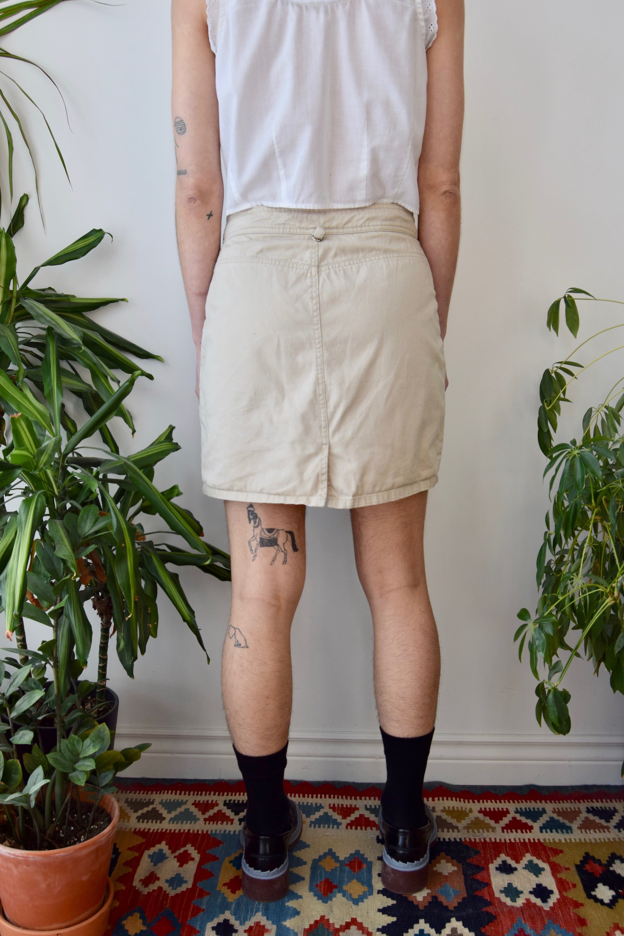 Khaki Cargo Skort