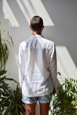 Classic White Linen Button Up