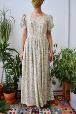 Vintage Gauzy Floral Cotton Dress