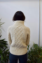 Cream Cable Knit Turtleneck