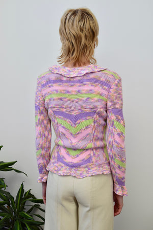 Ruffle Rainbow Sweater