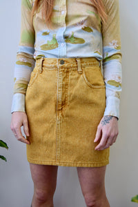 Nineties Mustard Guess Denim Skirt