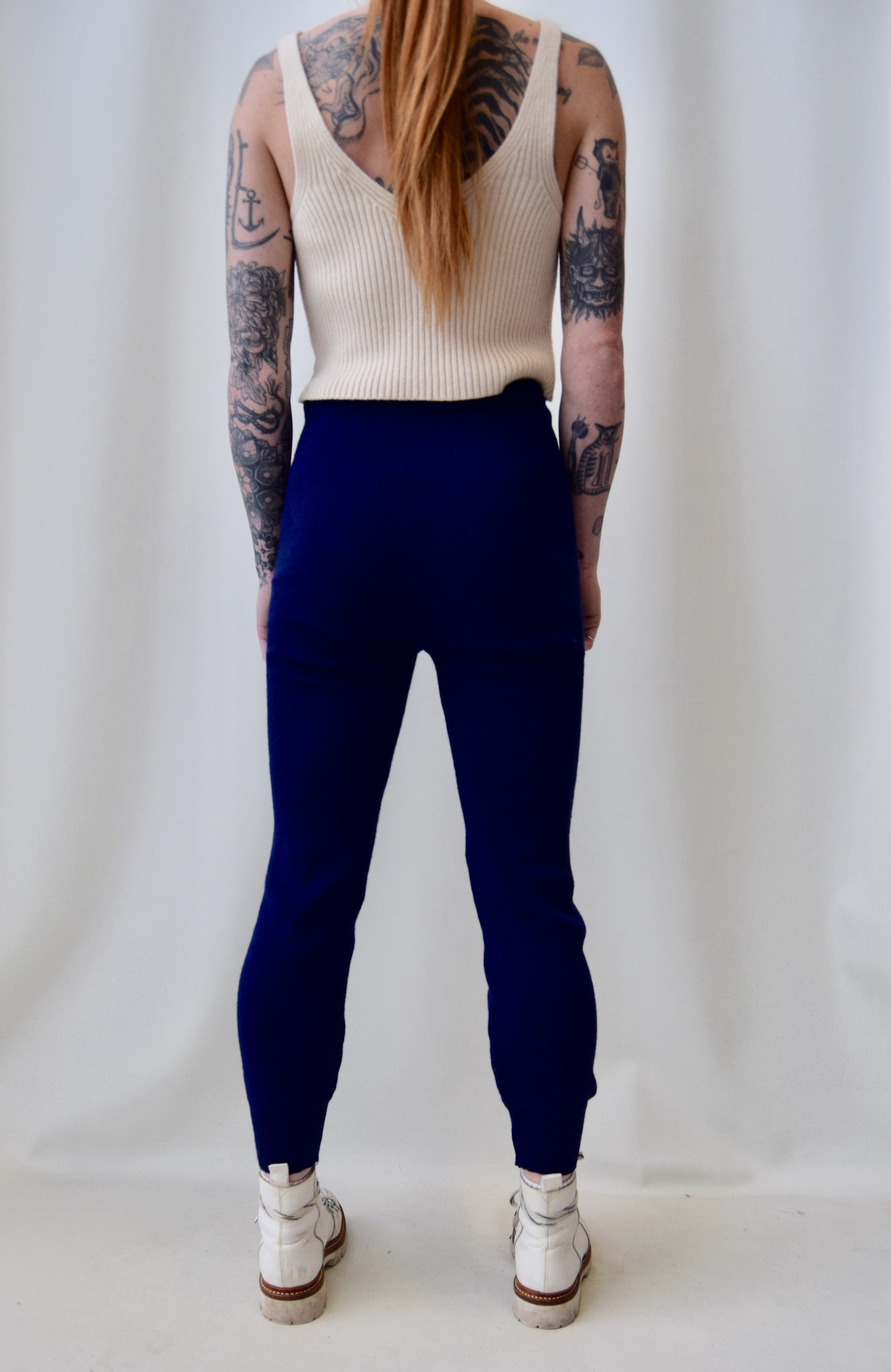 Navy Knit Leggings