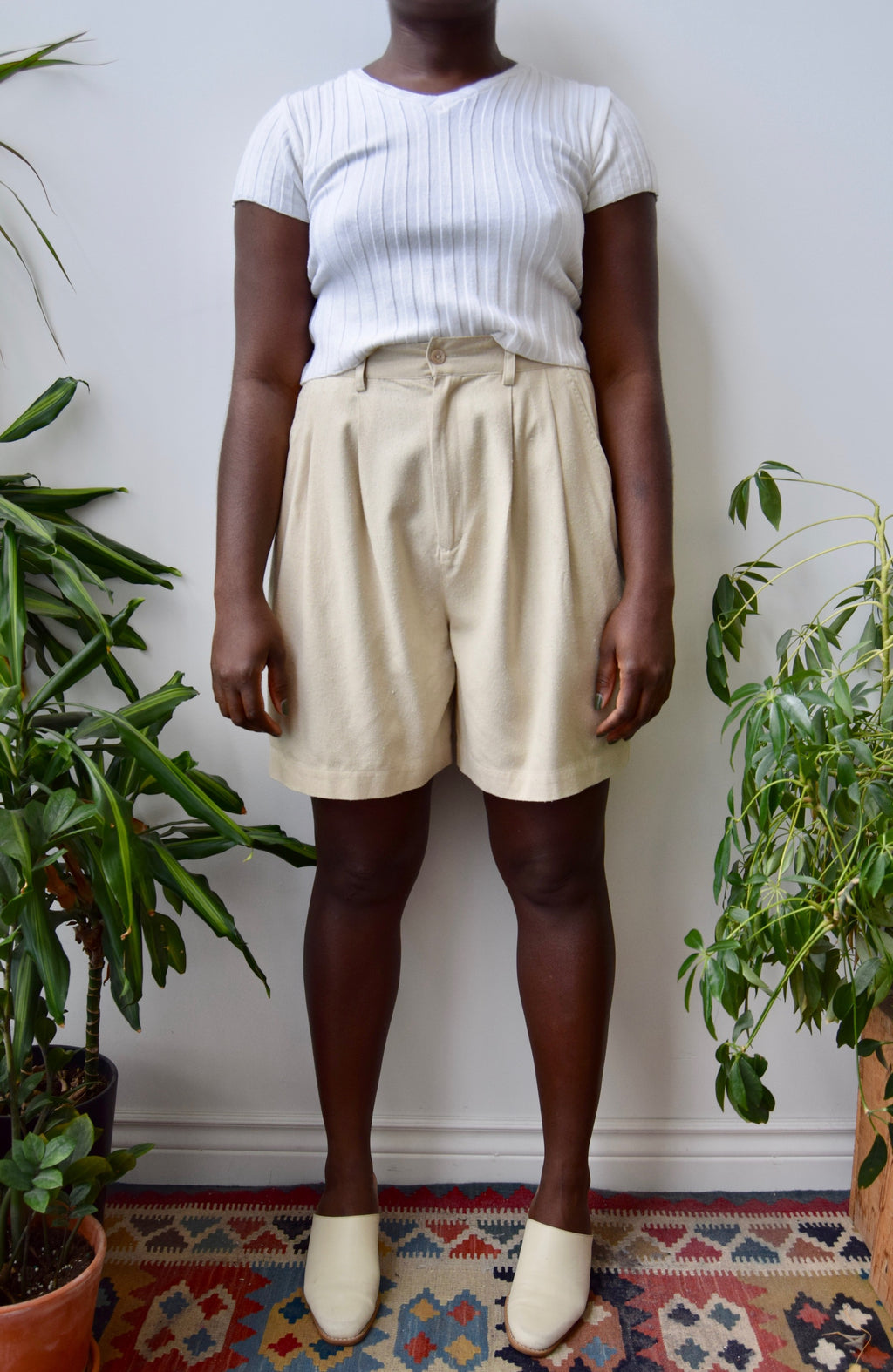 Raw Silk Trouser Shorts